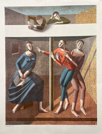 Art work by Rodolfo  Meli  Figure  - lithography paper 